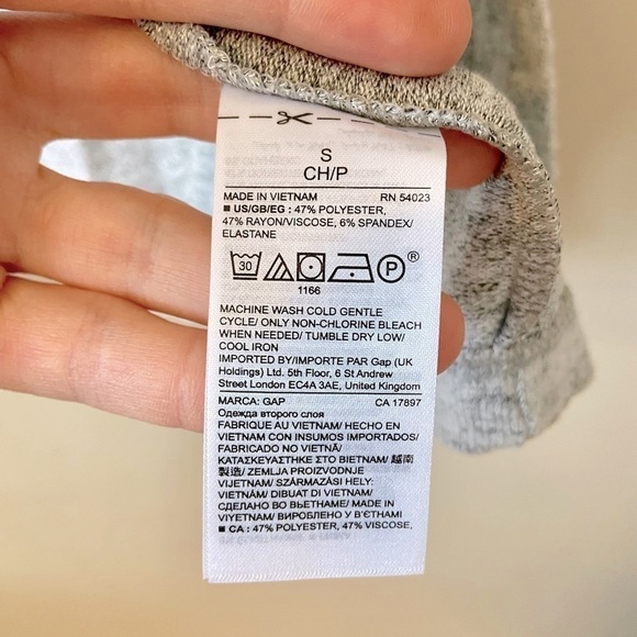 GAP Open Front Cardigan Sweater Tie Sleeves | Heathered Grey | NWT | Size Small - Picture 9 of 11